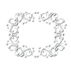 White beautiful vintage vector frame on a white background. EPS 10