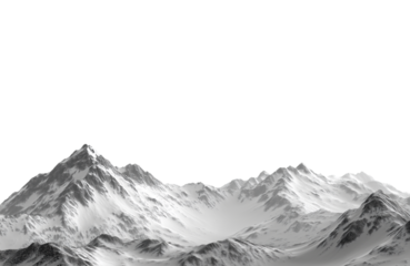 Majestic snowcapped mountain peak isolated on transparent background, a breathtaking landscape of natures grandeur and beauty