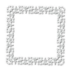 White beautiful vintage vector frame on a white background. EPS 10