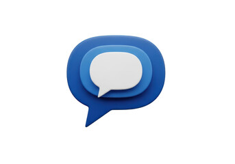 Fototapeta premium Blue layered speech bubble icon isolated on transparent background
