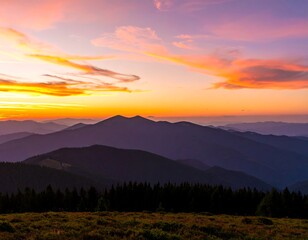 Mountain range at sunset (1)