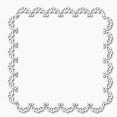 White beautiful vintage vector frame on a white background. EPS 10