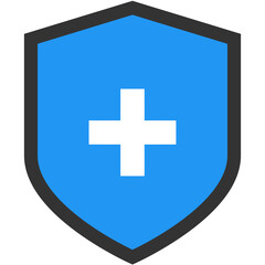 Obraz premium blue shield plus icon