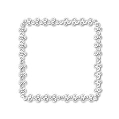 White beautiful vintage frame on a white background. JPG, 300 DPI.