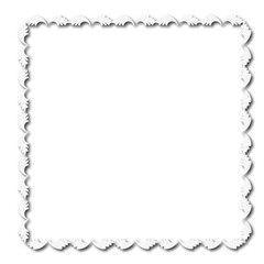 White beautiful vintage frame on a white background. JPG, 300 DPI.