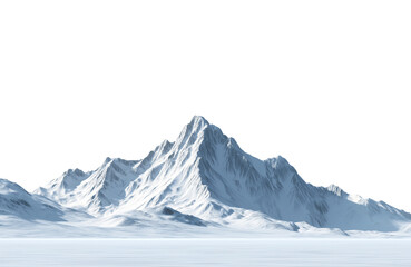 Majestic snowcapped mountain peak isolated on transparent background, a breathtaking landscape of natures grandeur and beauty