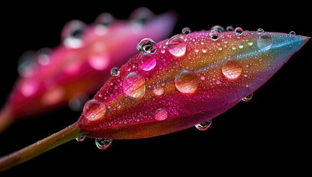 Close-up of vibrant, dew-kissed flower bud