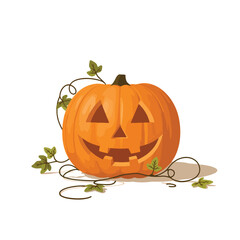 Flat pumpkin carving vector illustration