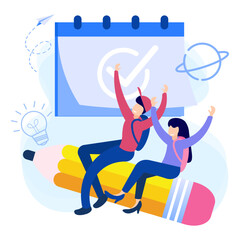 Illustration vector graphic cartoon character of back to school