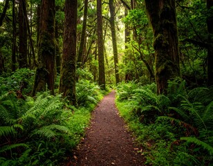 Lush forest path