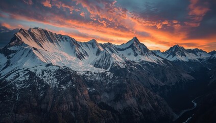 Pixelated Mountain Range Sunrise Over Majestic Peaks