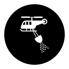 black and white illustration of helicopter icon 