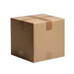3d icon Sealed cardboard box isolated on transparent background, perfect concepts delivery for shipping