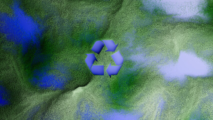 Recycling Symbol on Earth
