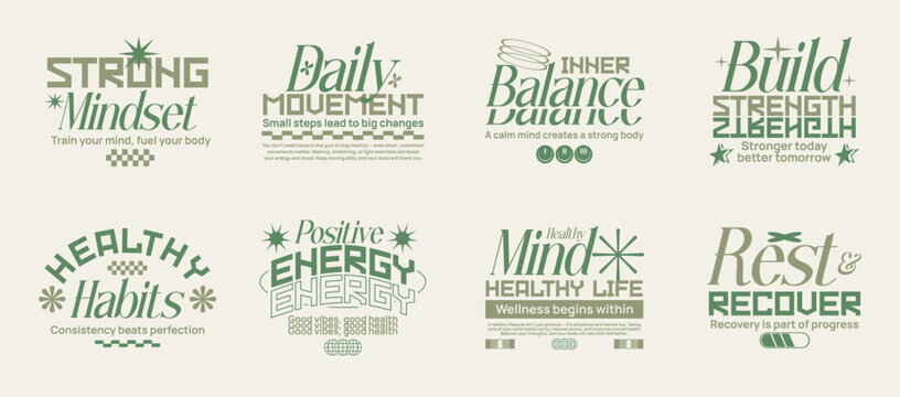 Inspirational wellness graphics, Health typography quotes t-shirt design, Mindful living graphic for t-shirt print, Healthy life style quotes vector, Motivational and mindset lettering poster graphic