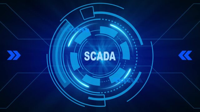 SCADA, for High-Speed Mobile Connectivity, Holographic Display, Financial Data Visualization, Digital Symbol in Futuristic Interface