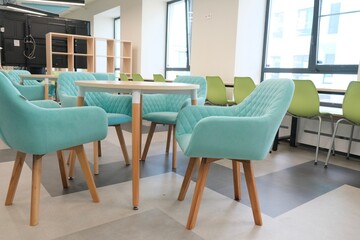 Interior of a corridor in a new modern school, renovation of schools, renewal. Interior of a school corridor
