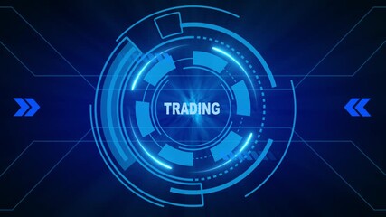 TRADING,, for High-Speed Mobile Connectivity, Holographic Display, Financial Data Visualization, Digital Symbol in Futuristic Interface - Powered by Adobe