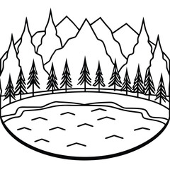 Frozen Lake icon vector
