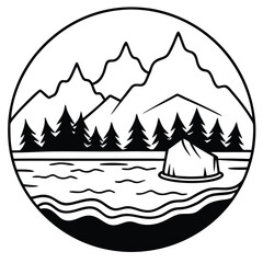 Frozen Lake icon vector