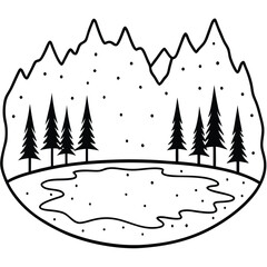 Frozen Lake icon vector