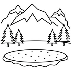Frozen Lake icon vector