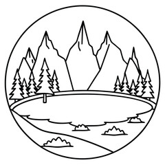 Frozen Lake icon vector