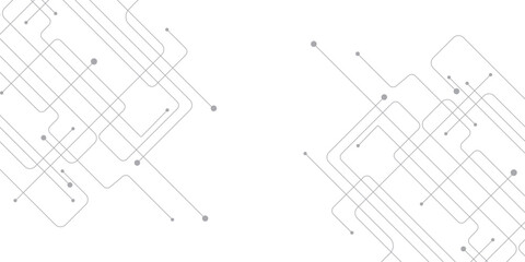 Line seamless pattern. Repeating abstract black lines isolated on white background. Repeated geometric shape for design prints. Circuit board seamless pattern, vector background. Microchip technology 