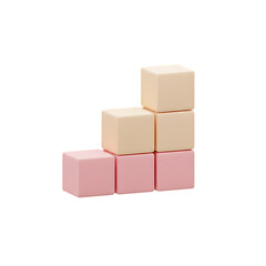 Obraz premium Stacked Pastel Wooden Toy Blocks Arranged in a StairStep Pattern.