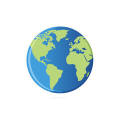 Naklejka premium World Globe Cartoon Earth Planet Illustration Showing Americas, Europe and Africa