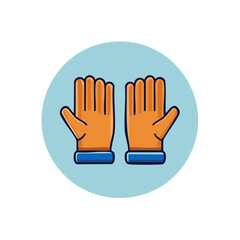 Obraz premium Illustrated pair of orange work gloves for cold weather and industrial use, vector illustration