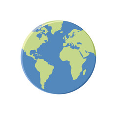 Naklejka premium Vibrant Earth Globe Illustration Featuring Continents and Oceans in Blue and Green Hues