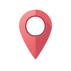 Simple Red Location Pin for Maps and Navigation With Shadow