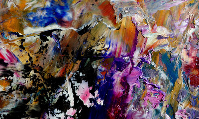 Naklejka premium Abstract art background . Hand painting artwork on canvas .