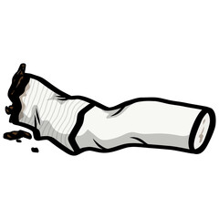 Cigarette Butt Filter Illustration Vector Drawing