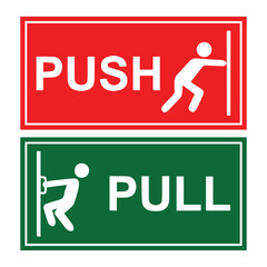 Pull and Push Stickers Vector Image Illustration
