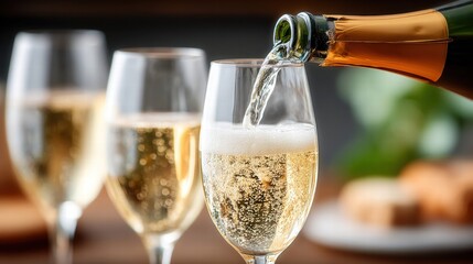 Champagne being poured into a glass, a perfect moment of celebration and luxury.
