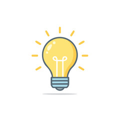 Illuminated Lightbulb Representing Ideas and Innovation on Light Background