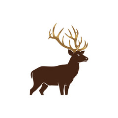 Fototapeta premium A majestic stag with golden antlers, a symbol of nature's beauty and power.