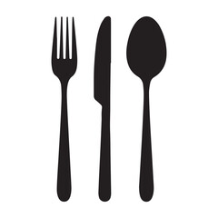 Fork Knife and Spoon Silhouette cutlery silverware