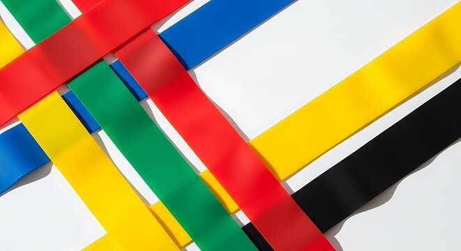 Colorful Resistance Bands Woven Together in a Dynamic Pattern