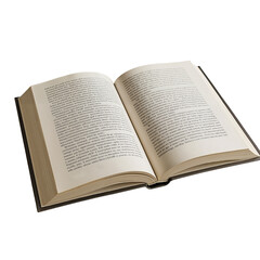 Fototapeta premium Open book with pages visible on white background 