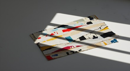 Colorful paper texture background shines with bright light and soft shadows; perfect for branding, posters, or abstract design projects.