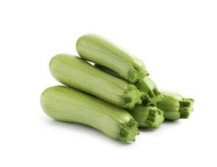 Many fresh ripe zucchinis isolated on white