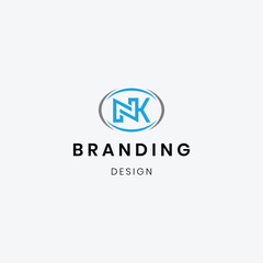 Obraz premium Minimalist NK brand logo template