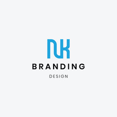 Minimalist NK brand logo template