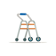 Illustration of Wheeled Walker for Mobility Assistance and Rehabilitation Aid