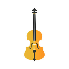 Fototapeta premium Elegant Cello with Golden Gradient, Musical Instrument Illustration