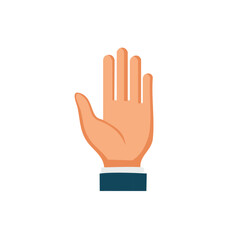 Fototapeta premium Hand Raised Palm Outward Depicting Stop Gesture Or High Five Illustration