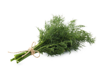 Bunch of fresh dill isolated on white